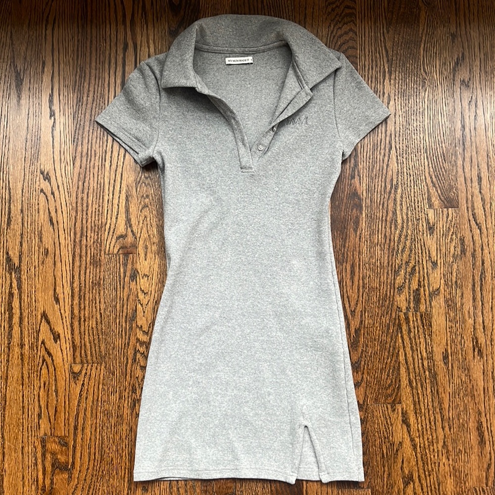 MY MUM MADE IT Polo Dress Gray Size S
